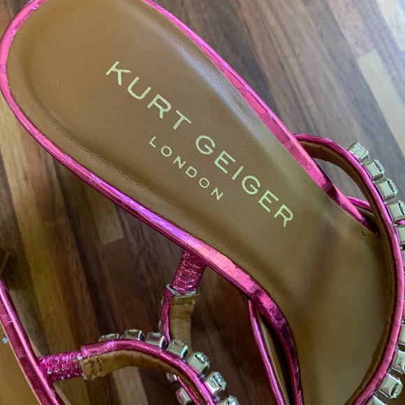 Kurt Geiger Pink Metallic Heels - Picture 3 of 14